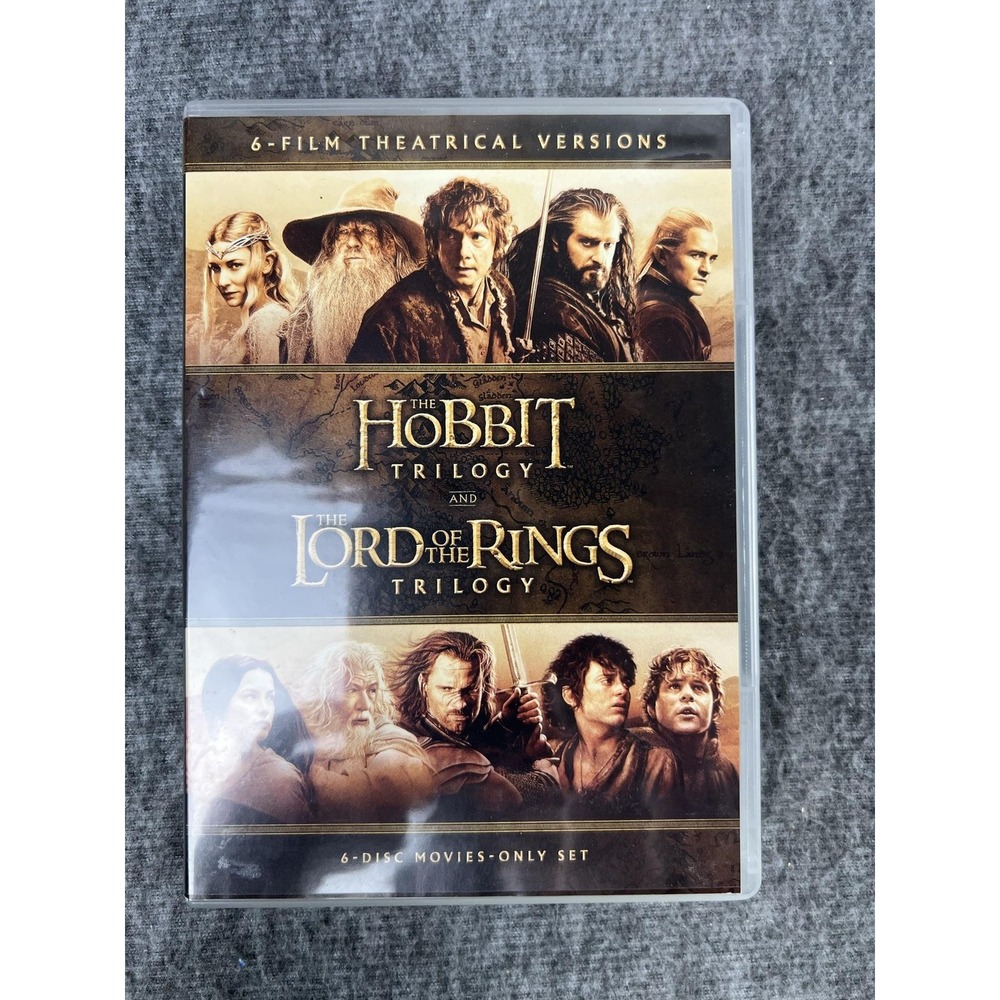 Hobbit & Lord Of The Rings 6-Film Trilogy DVD 6-Disc Set Warner Bros Movies